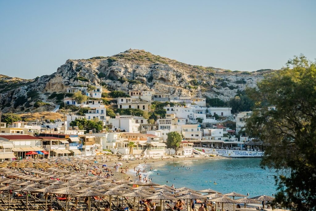 beach, matala, greece, crete, vacations, tourism, to travel, vacation trip, summer, nature, summer vacation, greek island, greek islands