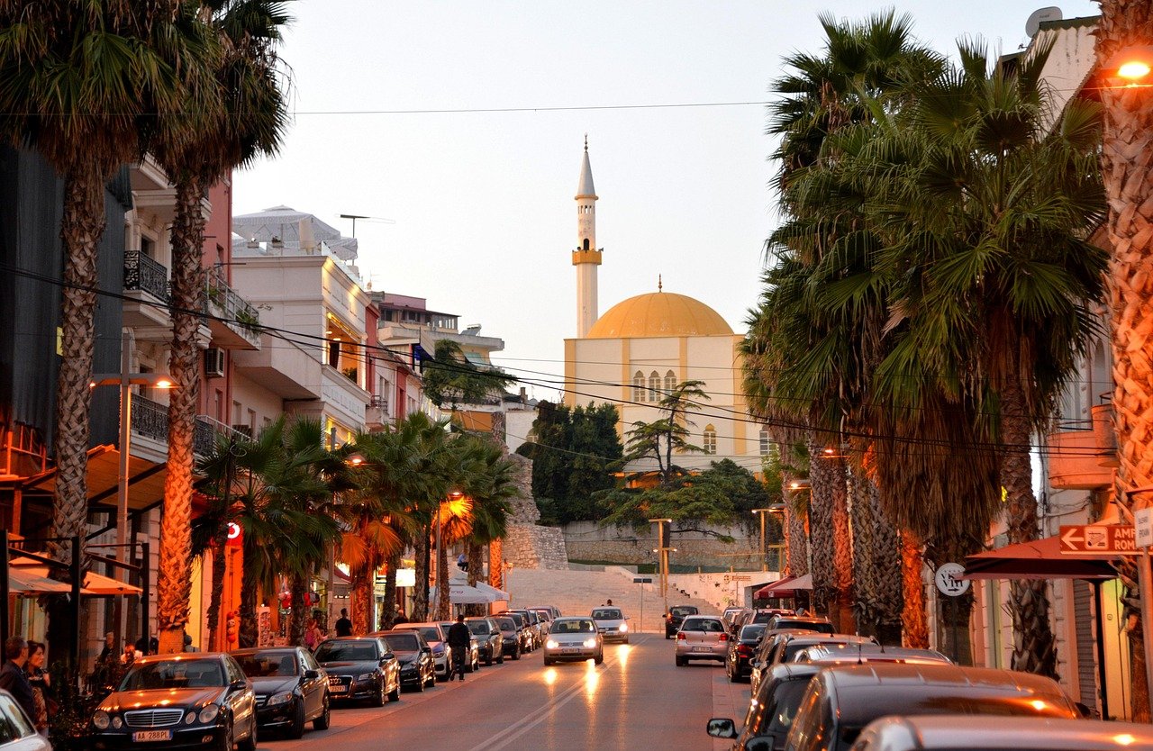 city, mosque, road, eve, architecture, durres, albania, durres, durres, durres, durres, albania, albania, albania, albania, albania